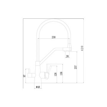 Смеситель для кухни под фильтр питьевой воды Fmark (Фмарк) FS0662-XL01, сатин