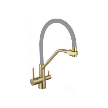 Смеситель для кухни под фильтр питьевой воды Fmark (Фмарк) FS0662-C04, матовое золото