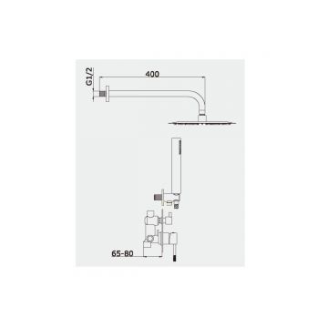 Встроенный смеситель для душа Vieir (Виеир) с 2-функ. V403563-G Графит