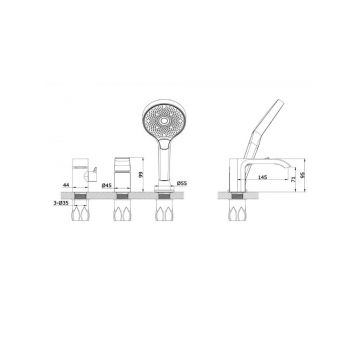 Смеситель на борт ванны Vieir (Виеир) V343532 Хром