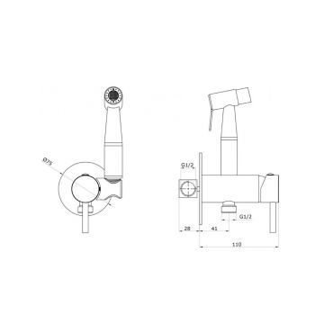 Смеситель для биде, скрытого монтажа Vieir (Виеир) V462551 Хром