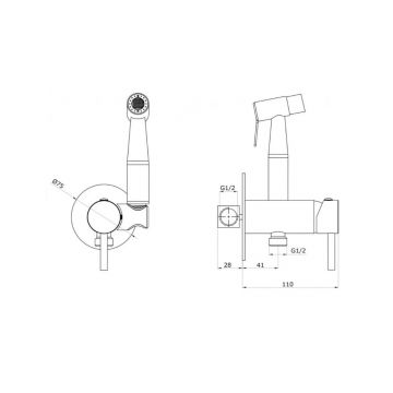 Смеситель для биде, скрытого монтажа Vieir (Виеир) V462551-S Матовое золото