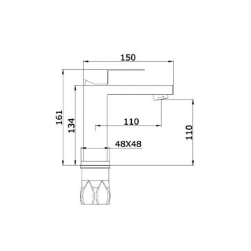 Смеситель для раковины Vieir (Виеир) V363511-S Матовое золото