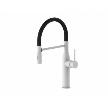 Смеситель для кухни с гибким изливом Vieir (Виеир) V15055-F Белый