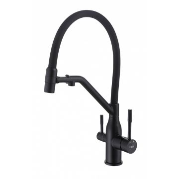 Смеситель для кухни Vieir (Виеир) V15051-C под фильтр, гибкий, поворотный, черный