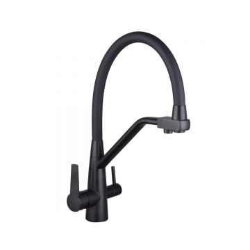 Смеситель для кухни Vieir (Виеир) N15007-G под фильтр, гибкий, поворотный, графит