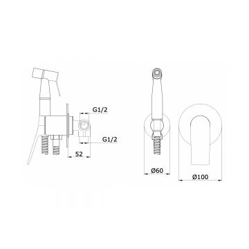 Смеситель для биде Vieir (Виеир) V343553-G, графит