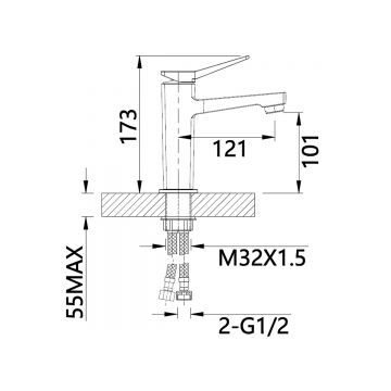 Смеситель для раковины Vieir (Виеир) V423511, хром