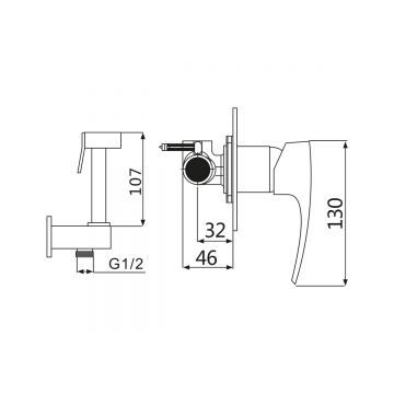 Смеситель для биде Vieir (Виеир) V433553-G, графит