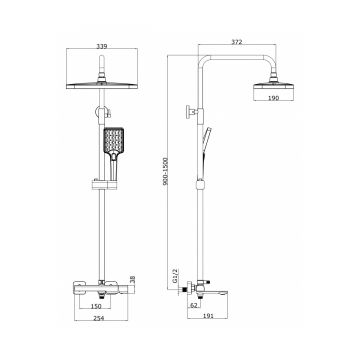 Душевая система Vieir (Виеир) V473062-S, матовое золото