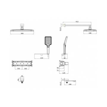Душевая система Vieir (Виеир) V473063-F скрытого монтажа, белый