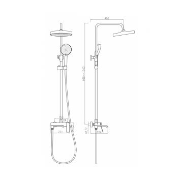 Душевая система Vieir (Виеир) V483062, хром