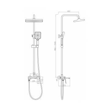 Душевая система Vieir (Виеир) V493062-G, графит
