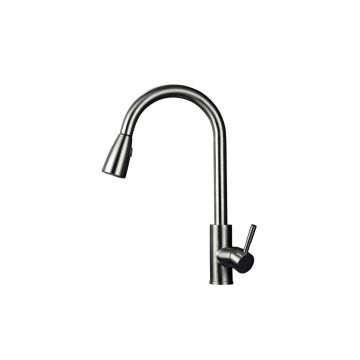 Смеситель для кухни Vieir (Виеир) с выдвижной лейкой V15023 Сатин