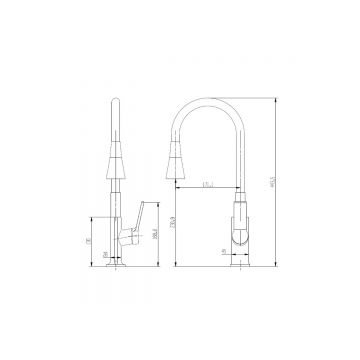 Смеситель для кухни Vieir (Виеир) с гибким изливом V243524-C Черный