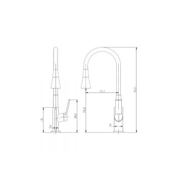 Смеситель для кухни Vieir (Виеир) с гибким изливом V243524-F Белый