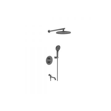 Встроенный смеситель для ванны Vieir (Виеир) с 3-функ. Термостат V25003-3G Графит