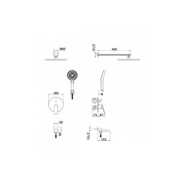 Встроенный смеситель для душа Vieir (Виеир) с 3-функ. V343563 Хром