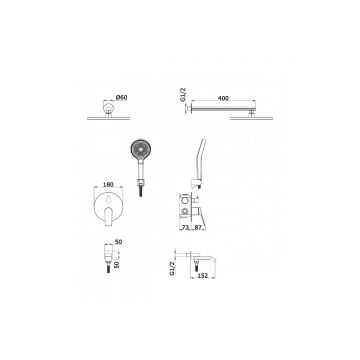 Встроенный смеситель для душа Vieir (Виеир) с 3-функ. V343563-F Белый