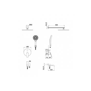 Встроенный смеситель для душа Vieir (Виеир) с 3-функ. V343563-S Матовый золотой