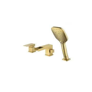 Смеситель на борт ванны Vieir (Виеир) водопад V393532-S Матовый золотой