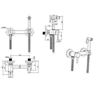 Гигиенический душ со смесителем CeramaLux (Керамалюкс) DRS/001, черный матовый