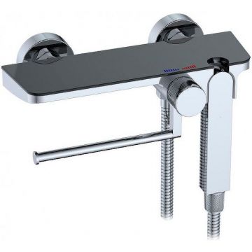 Гигиенический душ со смесителем CeramaLux (Керамалюкс) LT9505, хром,черный матовый