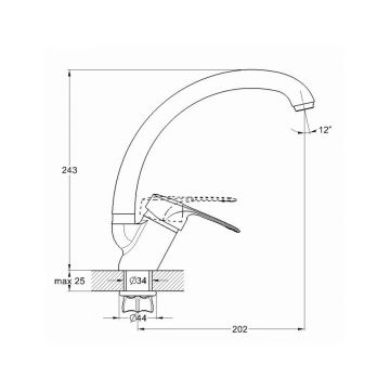Смеситель для кухни Glauf Solone (Глауф солоне) хром KAD4-A043