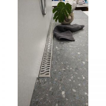 Душевой лоток 35 см Creto (Крето) Zigzag CRE-350 ZH с решеткой. хром