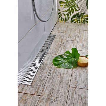 Душевой лоток 35 см Creto (Крето) Zigzag CRE-350 ZH с решеткой. хром