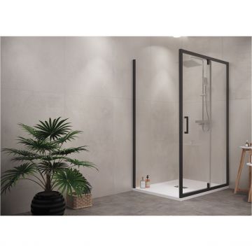 Боковая перегородка Creto (Крето) Astra 70х195 см 121-SP-700-C-B-6 профиль черный. стекло прозрачное