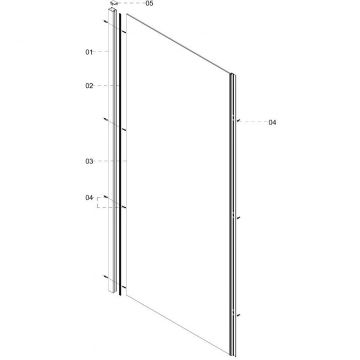 Боковая перегородка Creto (Крето) Astra 70х195 см 121-SP-700-C-B-6 профиль черный. стекло прозрачное