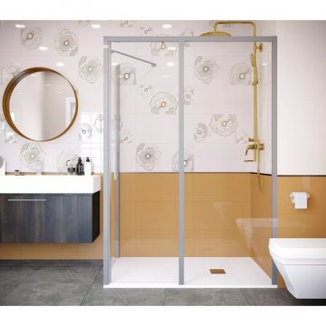 Боковая перегородка Creto (Крето) Nota 70х200 см 122-SP-700-C-CH-6 профиль хром. стекло прозрачное