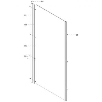 Боковая перегородка Creto (Крето) Nota 70х200 см 122-SP-700-C-CH-6 профиль хром. стекло прозрачное