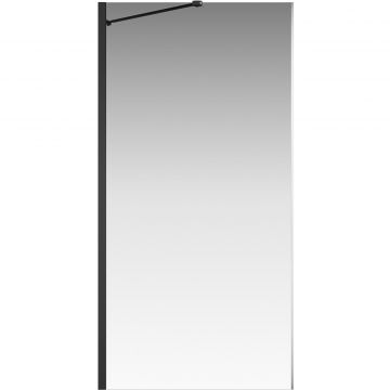 Боковая перегородка Creto (Крето) Tenta 100х200 см 123-SP-100-C-B-8 профиль черный. стекло прозрачное