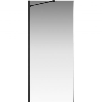 Боковая перегородка Creto (Крето) Tenta 90х200 см 123-SP-900-C-B-8 профиль черный. стекло прозрачное