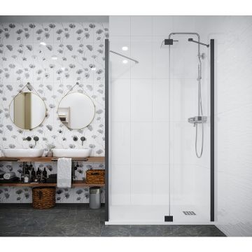 Боковая перегородка Creto (Крето) Tenta 90х200 см 123-SP-900-C-CH-8 профиль хром. стекло прозрачное