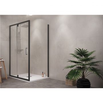 Душевая дверь Creto (Крето) Astra стекло прозрачное профиль черный 140х195 см 121-WTW-140-C-B-6
