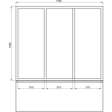 Душевая шторка на ванну Creto (Крето) Avalon 1.0 170х145 см SH00064 профиль белый. стекло прозрачное
