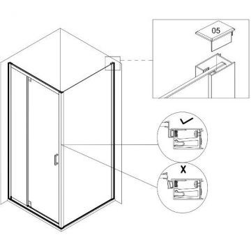 Душевой уголок Creto (Крето) (без поддона) Astra стекло прозрачное профиль черный 120х90 см 121-WTW-120-C-B-6 + 121-SP-900-C-B-6