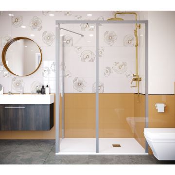 Душевой уголок Creto (Крето) (без поддона) Nota стекло прозрачное профиль хром 140х90 см 122-WTW-140-C-CH-6 + 122-SP-900-C-CH-6