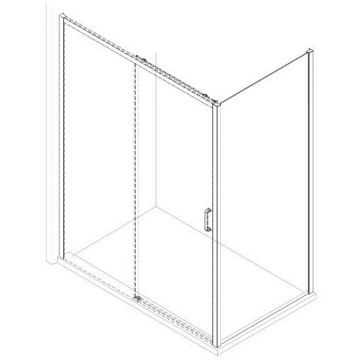 Душевой уголок Creto (Крето) (без поддона) Nota стекло прозрачное профиль хром 140х90 см 122-WTW-140-C-CH-6 + 122-SP-900-C-CH-6