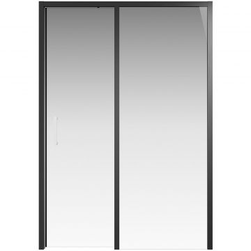 Душевой уголок Creto (Крето) (без поддона) Nota стекло прозрачное профиль черный 140х70 см 122-WTW-140-C-B-6 + 122-SP-700-C-B-6