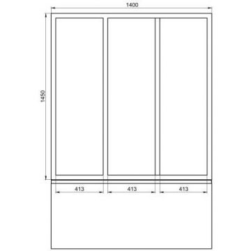 Душевая шторка на ванну Creto (Крето) Avalon 7.0 140х145 см SH00070 профиль белый. стекло прозрачное