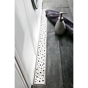 Душевой лоток 35 см Creto (Крето) Quadro CRE-350 QH с решеткой. хром