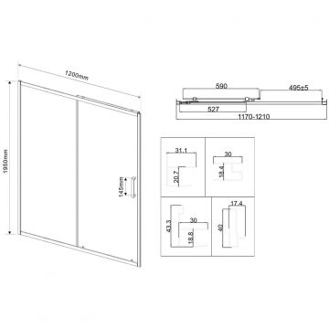 Душевая дверь Vincea (Винчея) City VDS-5CT120CL, 1200, хром, стекло прозрачное