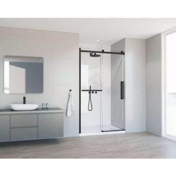 Душевая дверь Vincea Como Soft VDS-1CS140CLB, 1400, черный, стекло прозрачное