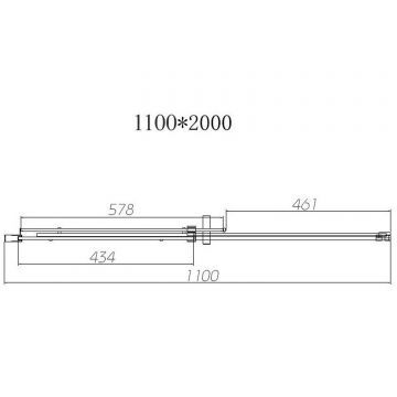 Душевая дверь Vincea (Винчея) Dice VDS-4D110CLB, 1100, черный, стекло прозрачное