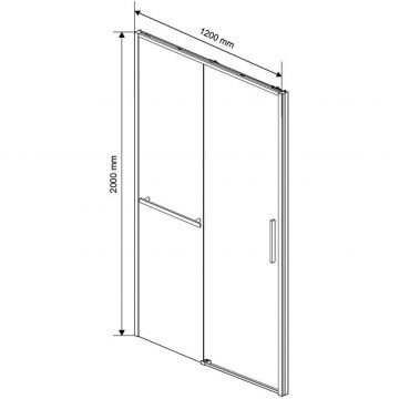 Душевая дверь Vincea Slim Soft VDS-1SS120CGB, 1200, черный, стекло тонированное