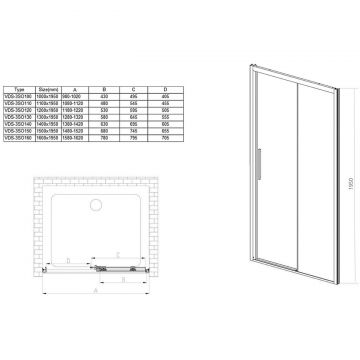 Душевая дверь Vincea Soft VDS-3SO140CLB, 1400, черный, стекло прозрачное